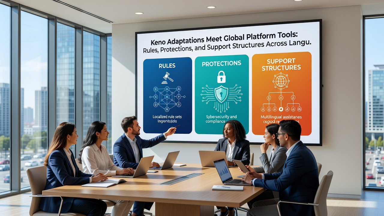Support dashboard displaying keno game rules translated into multiple languages with live chat options